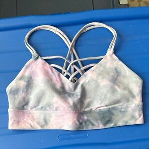 JoyLab Pastel Tie-Dye Strappy Bralette - Pink, Blue, Gray